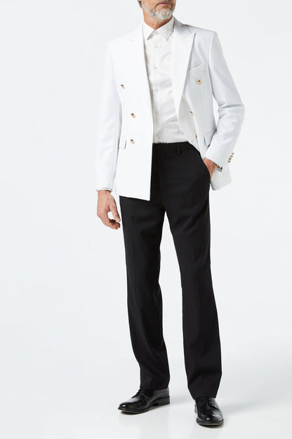 DOUBLE BREASTED GOLD BUTTON WHITE JACKET