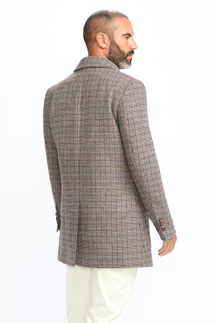EDDIE – TAN HOUNDSTOTTH CHECK OVERCOAT