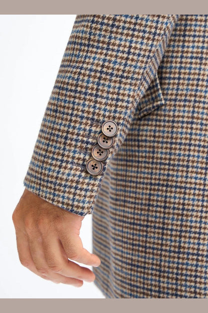 EDDIE – TAN HOUNDSTOTTH CHECK OVERCOAT