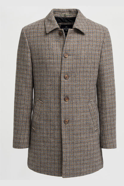 EDDIE – TAN HOUNDSTOTTH CHECK OVERCOAT