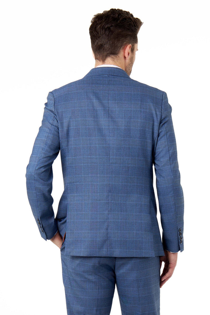 EKON - Blue Double Breasted Prince of Wales Check Suit