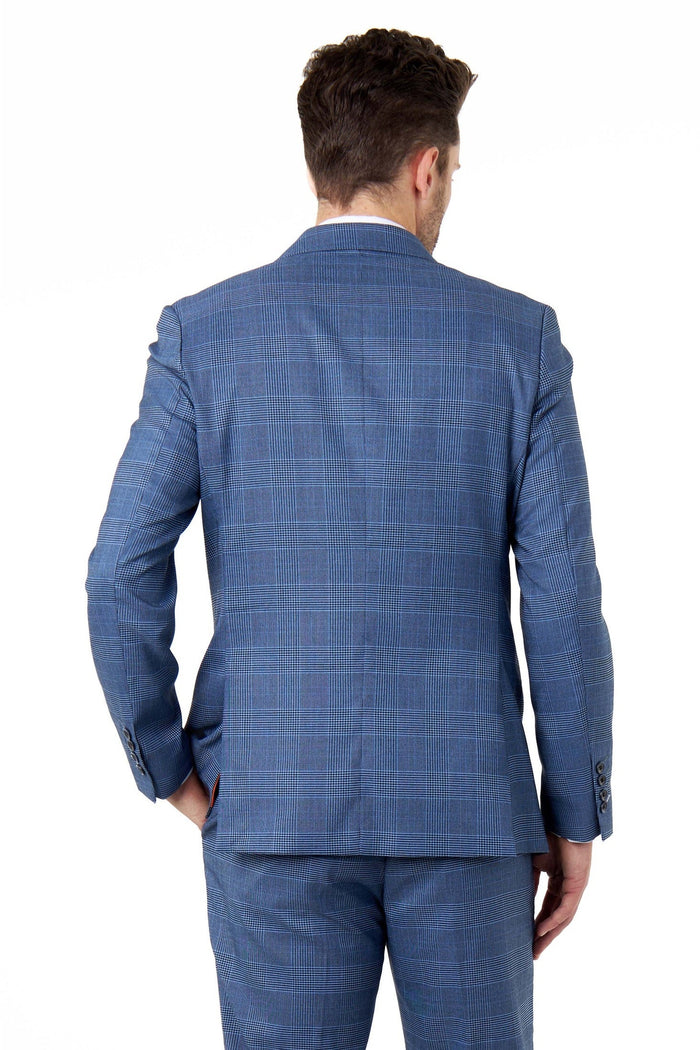 EKON - Blue Prince of Wales Check Suit Tailored Fit