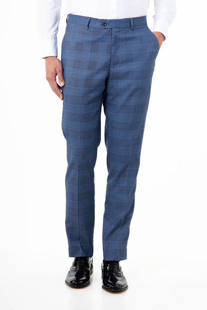 EKON - Blue Prince of Wales Check Suit Tailored Fit