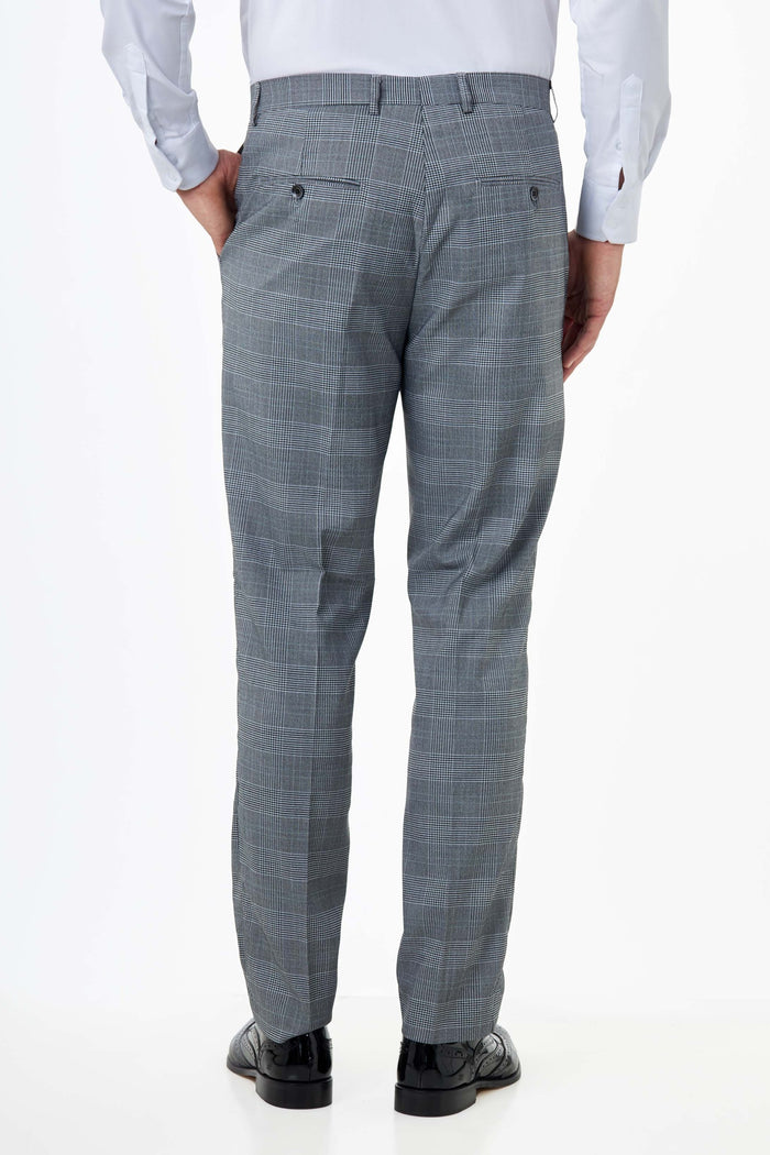 EKON - Grey Double Breasted Prince of Wales Check Suit