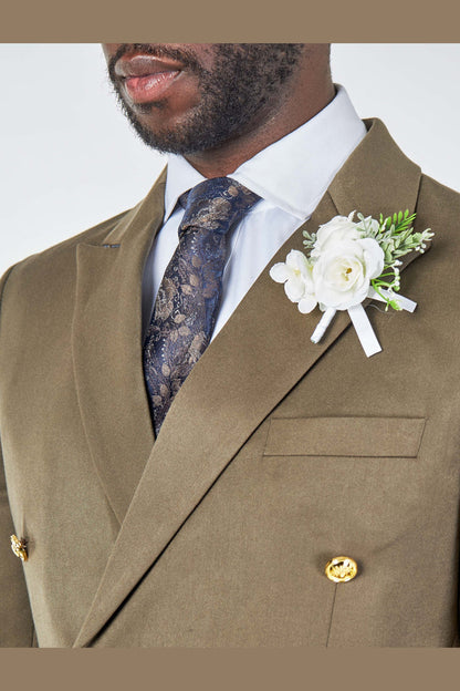 EZRA – Khaki Green Tailored Double Breasted Jacket