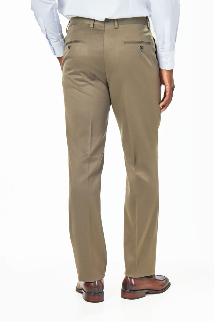 EZRA – KHAKI GREEN TAILORED FIT SUIT TROUSERS