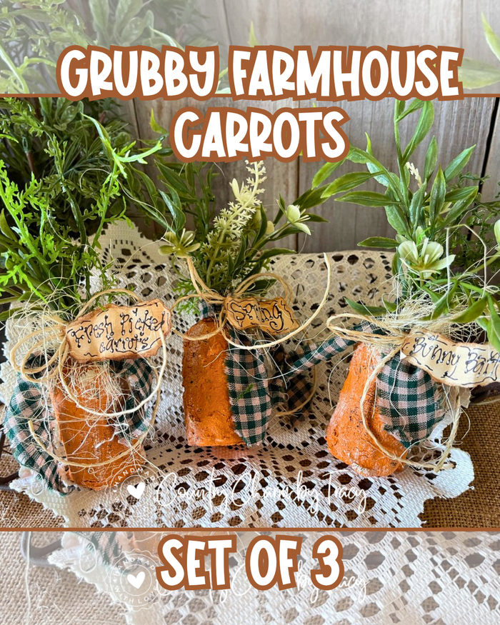 Farmhouse Grubby Carrots - Set of 3