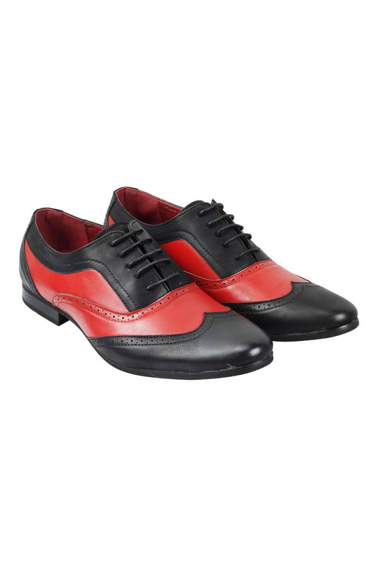 FAUX LEATHER 2 TONE BROGUE LACE UP SHOES