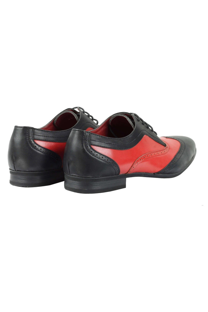 FAUX LEATHER 2 TONE BROGUE LACE UP SHOES