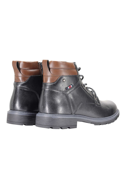 FAUX LEATHER ANKLE LACEUP SHOES WITH ZIP