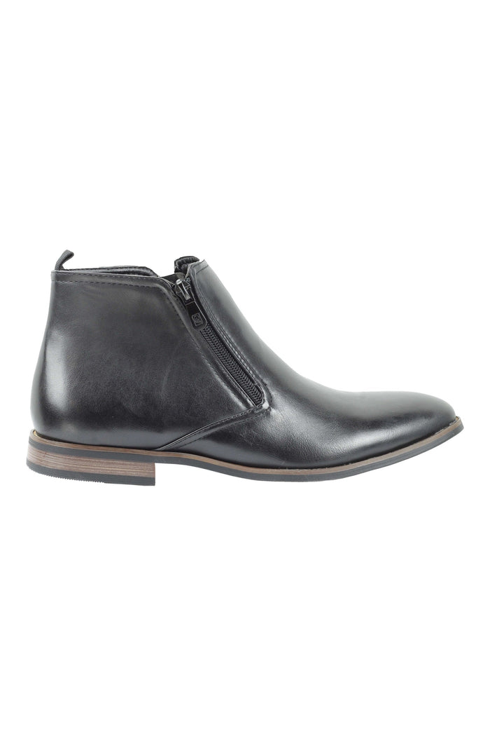 FAUX LEATHER CHELSEA BOOTS LOW ANKLE IN BLACK