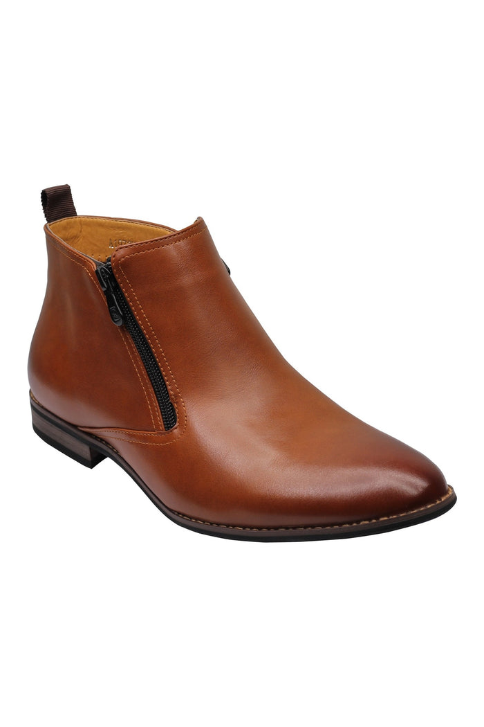 FAUX LEATHER CHELSEA BOOTS LOW ANKLE IN BROWN