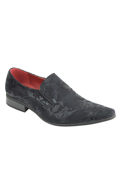 FAUX LEATHER LINED METALLIC PRINT LOAFERS