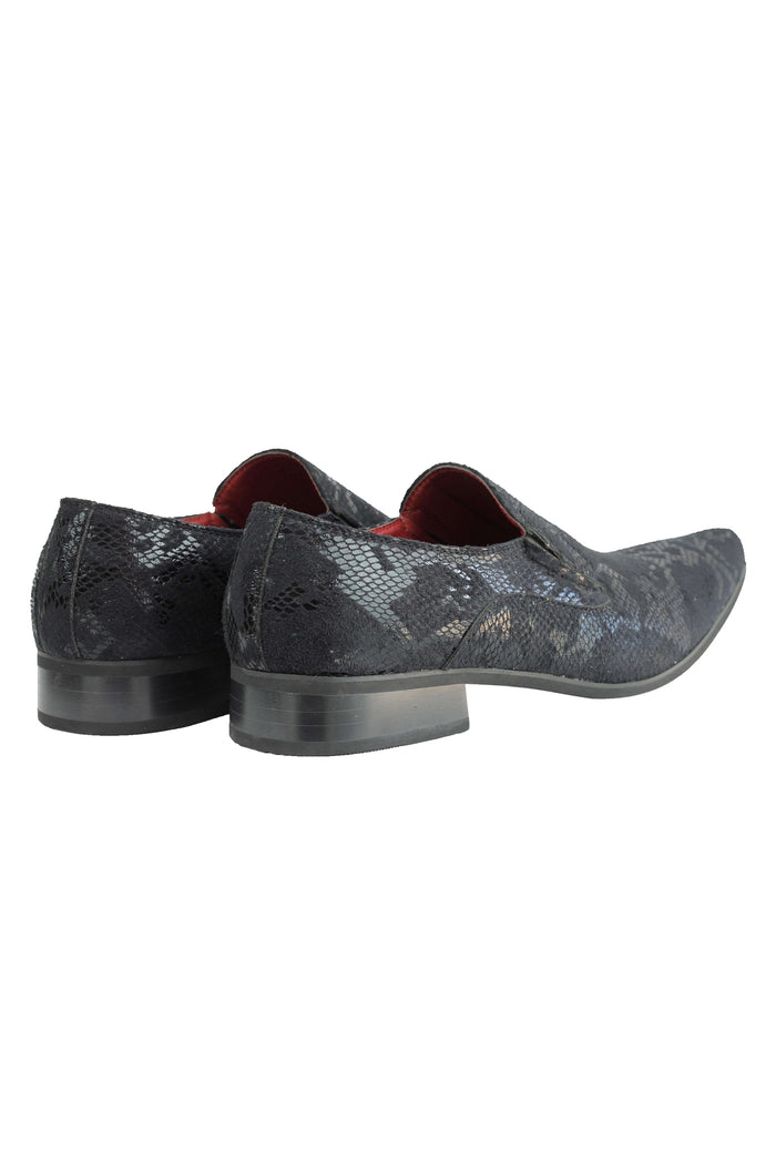 FAUX LEATHER LINED METALLIC PRINT LOAFERS