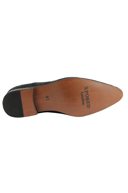 FAUX LEATHER LINED METALLIC PRINT LOAFERS