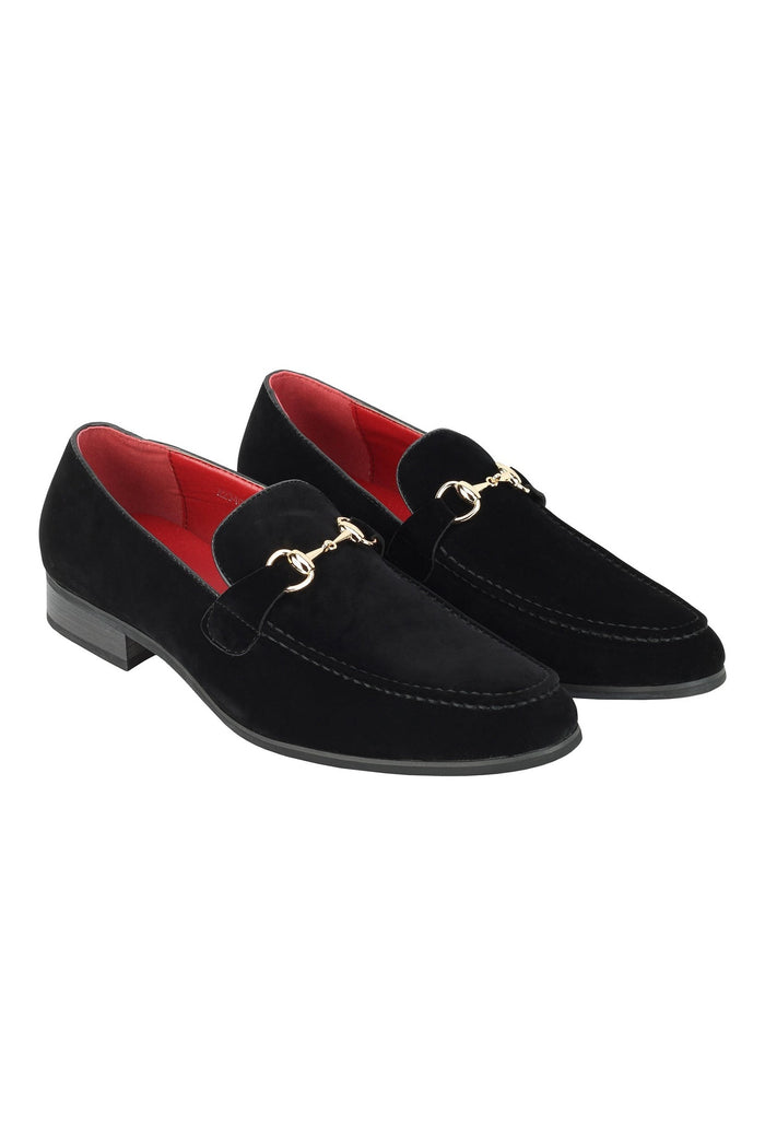FAUX LEATHER LOAFERS IN BLACK