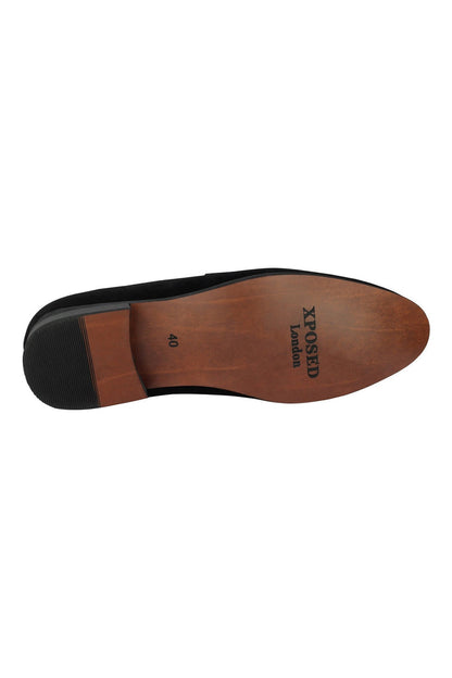 FAUX LEATHER LOAFERS IN BLACK