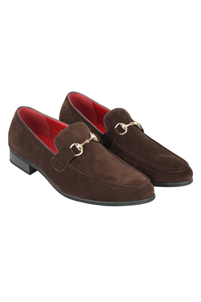 FAUX LEATHER LOAFERS IN COFFEE