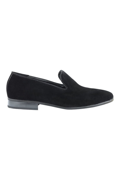 FAUX LEATHER SLIP ON BLACK SHOES
