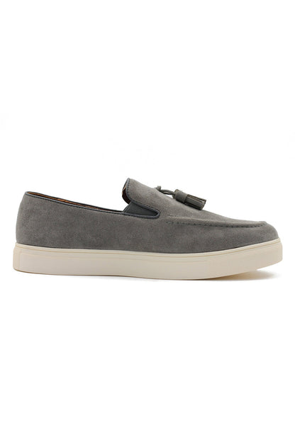 FAUX LEATHER SUEDE SNEAKER WITH TASSEL