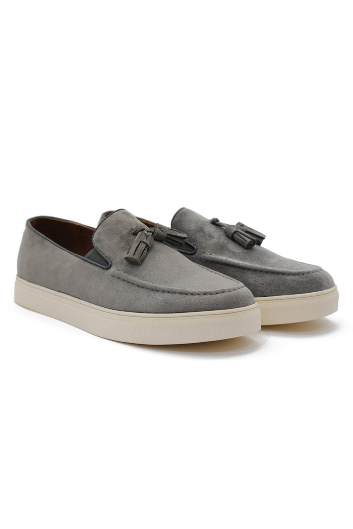 FAUX LEATHER SUEDE SNEAKER WITH TASSEL