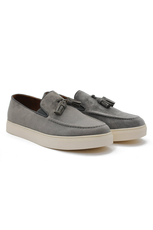 FAUX LEATHER SUEDE SNEAKER WITH TASSEL