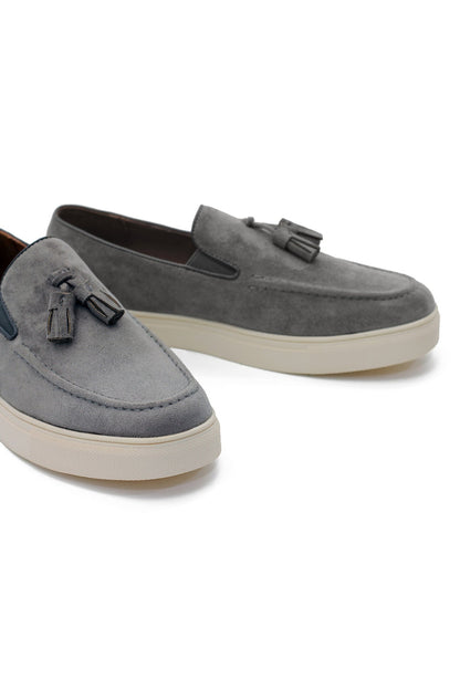 FAUX LEATHER SUEDE SNEAKER WITH TASSEL