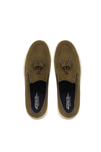 FAUX LEATHER SUEDE SNEAKER WITH TASSEL