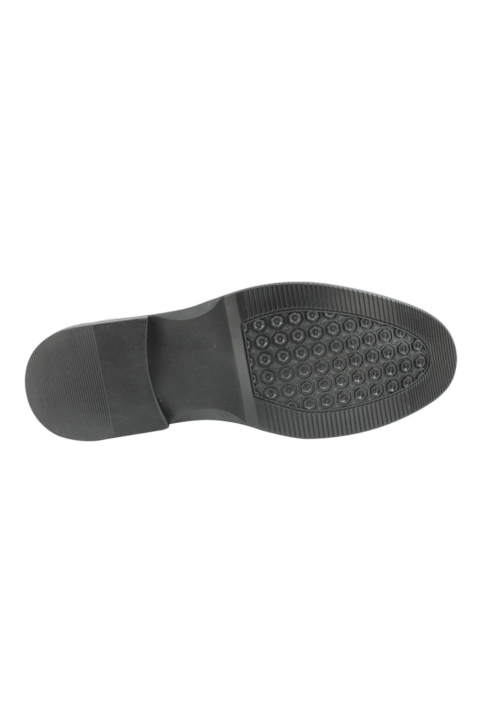 FAUX LEATHER TASSEL LOAFERS IN BLACK