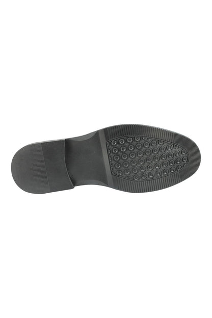 FAUX LEATHER TASSEL LOAFERS IN BLACK