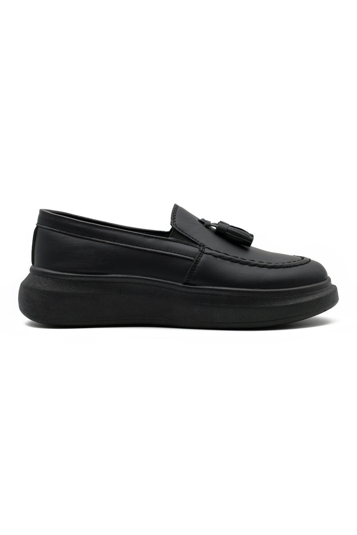 FAUX LEATHER TASSEL SNEAKERS