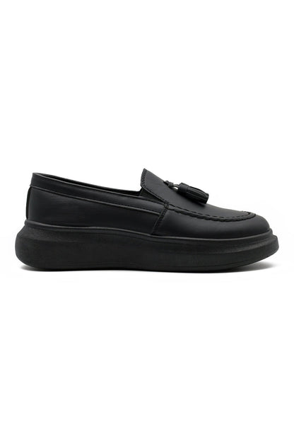 FAUX LEATHER TASSEL SNEAKERS