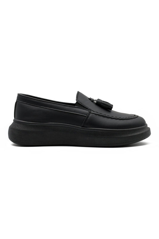 FAUX LEATHER TASSEL SNEAKERS
