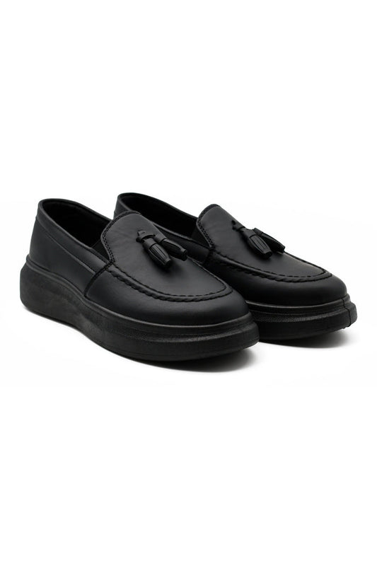 FAUX LEATHER TASSEL SNEAKERS