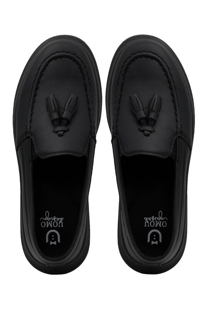 FAUX LEATHER TASSEL SNEAKERS