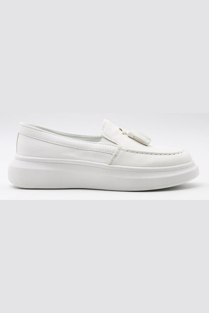 FAUX LEATHER TASSEL SNEAKERS