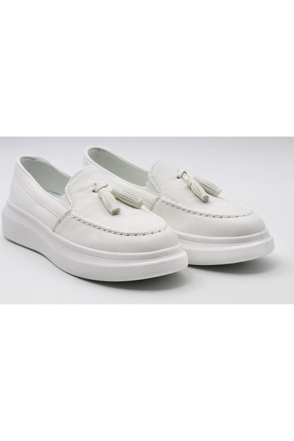 FAUX LEATHER TASSEL SNEAKERS