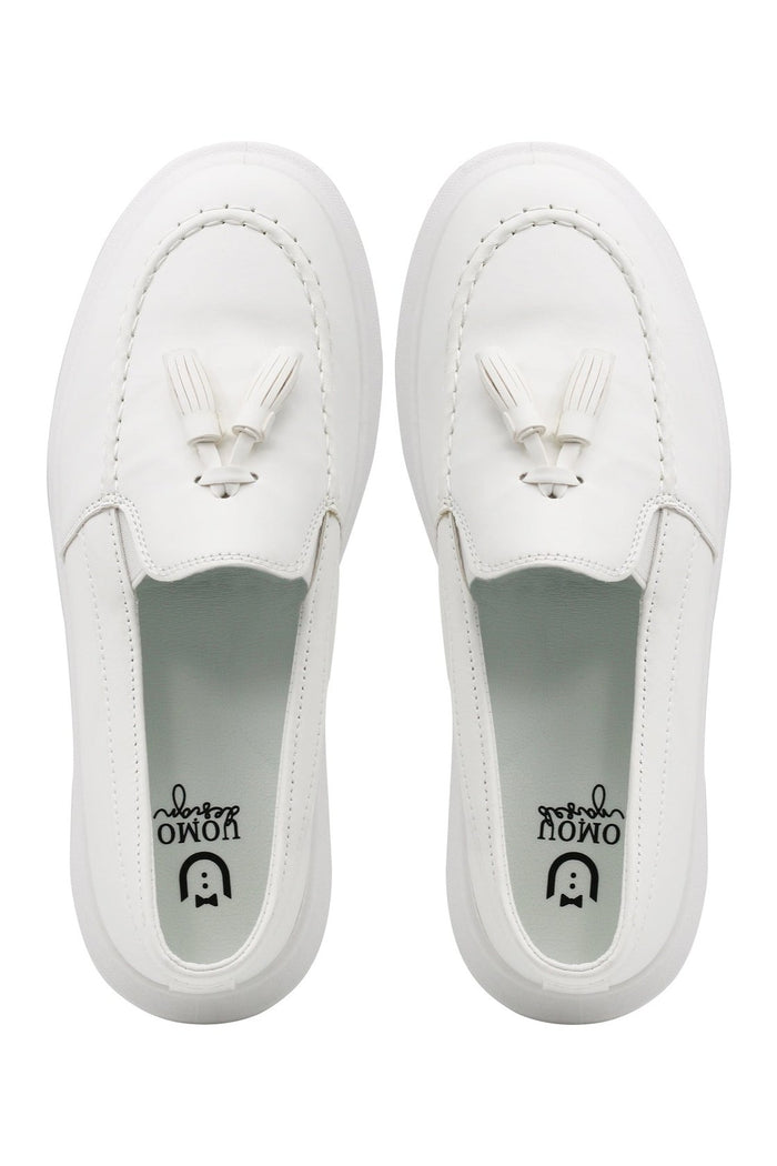 FAUX LEATHER TASSEL SNEAKERS