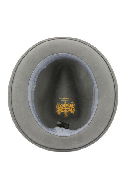 Feather Grey Hat 100% Felt Wool Crushable Fedora Brim - CC308