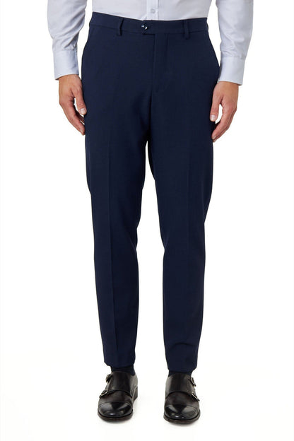 Finley – Dark Navy Prince of Wales Check Suit Trousers