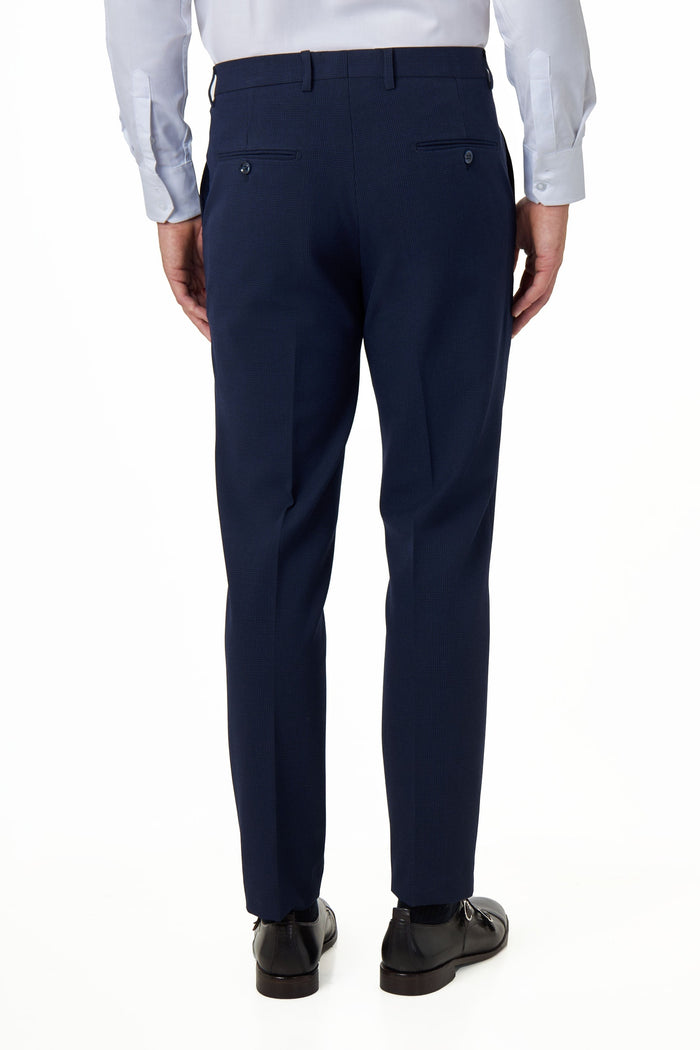 Finley – Dark Navy Prince of Wales Check Suit Trousers