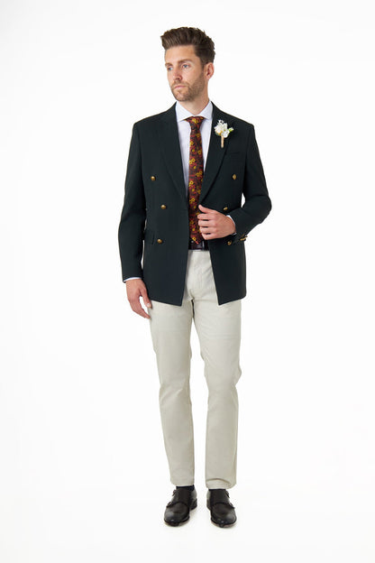 FINLEY – Green Prince of Wales Check Double Breasted Jacket with Chino