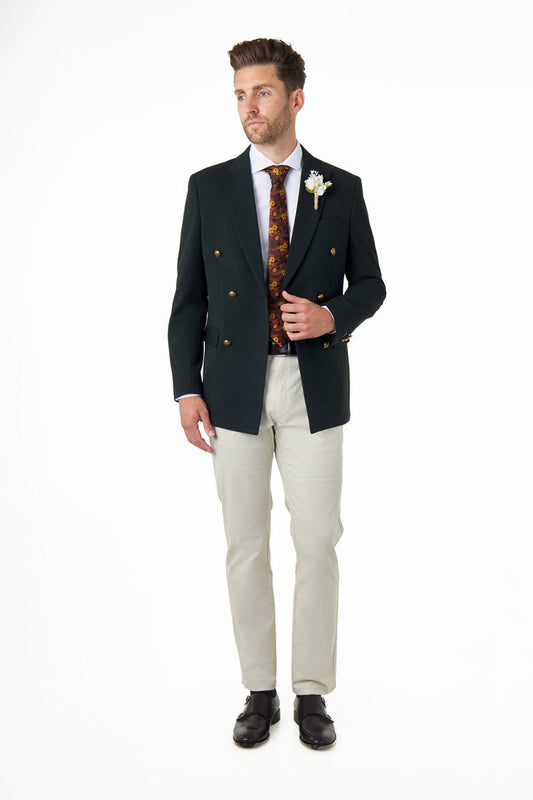 FINLEY – Green Prince of Wales Check Double Breasted Jacket with Chino