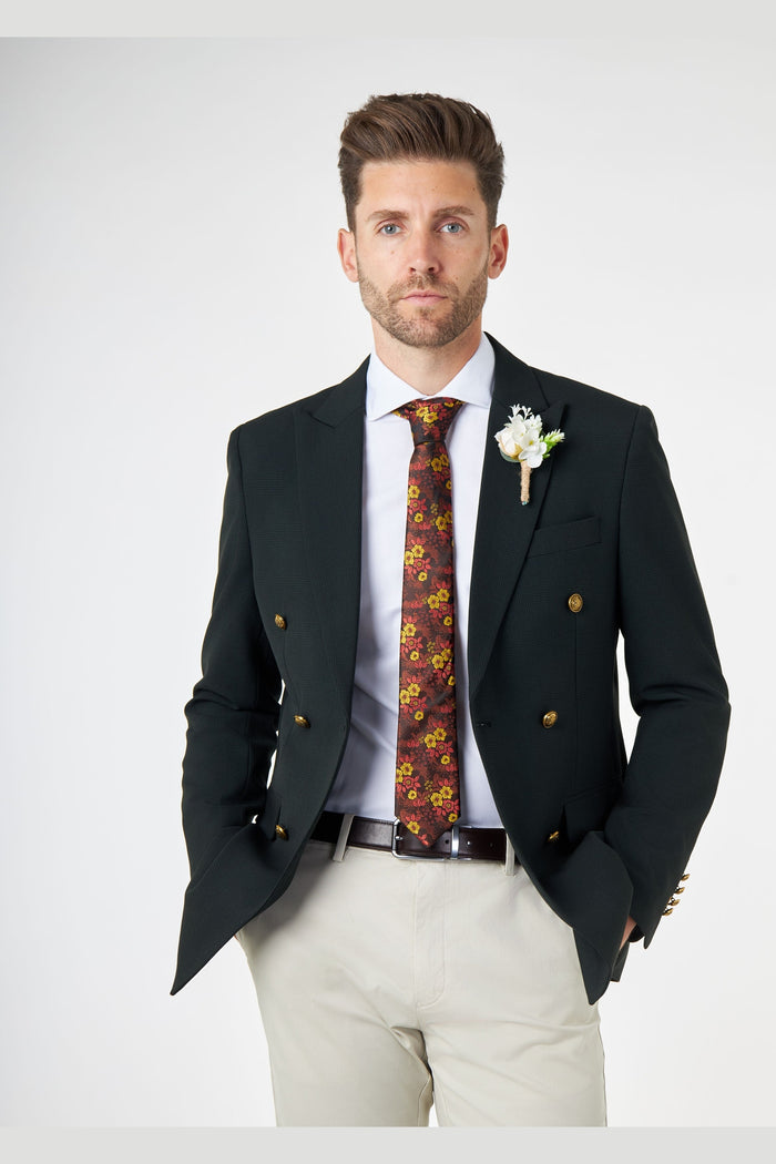 FINLEY – Green Prince of Wales Check Double Breasted Jacket with Chino