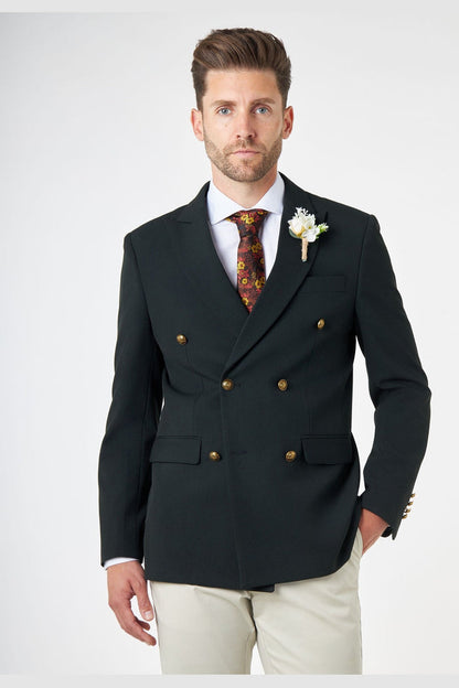 FINLEY – Green Prince of Wales Check Double Breasted Jacket with Chino