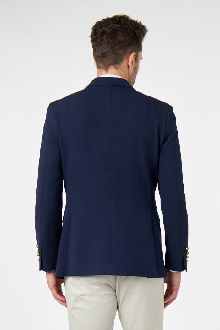 FINLEY – Navy Prince of Wales Check Double Breasted Jacket