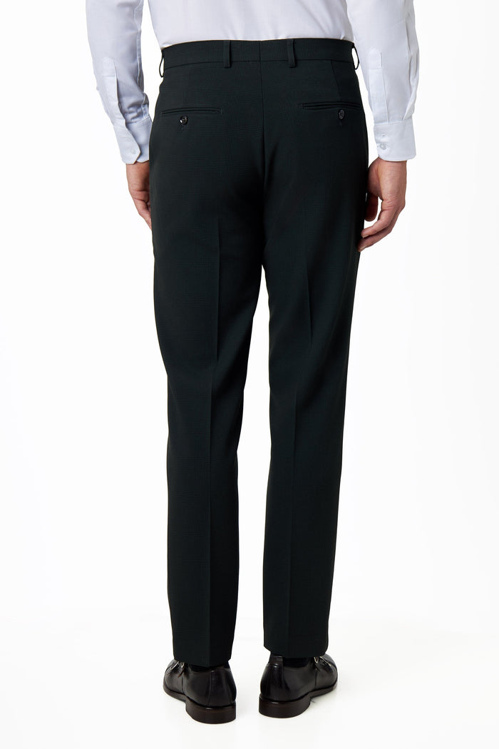 Finley – Olive Green Prince of Wales Check Suit Trousers