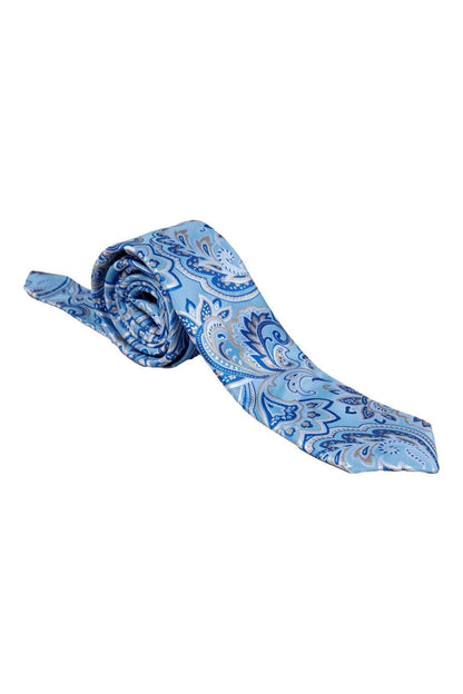 FROZEN BLUE FLORAL PAISLEY NECK TIE SET