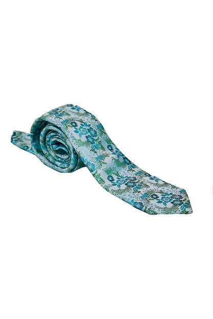 FROZEN BLUE FLORAL PRINT NECK TIE SET