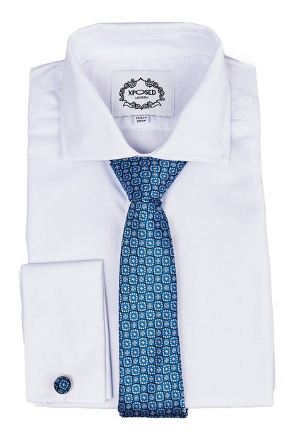 FROZEN BLUE MINI FLORAL NECK TIE SET